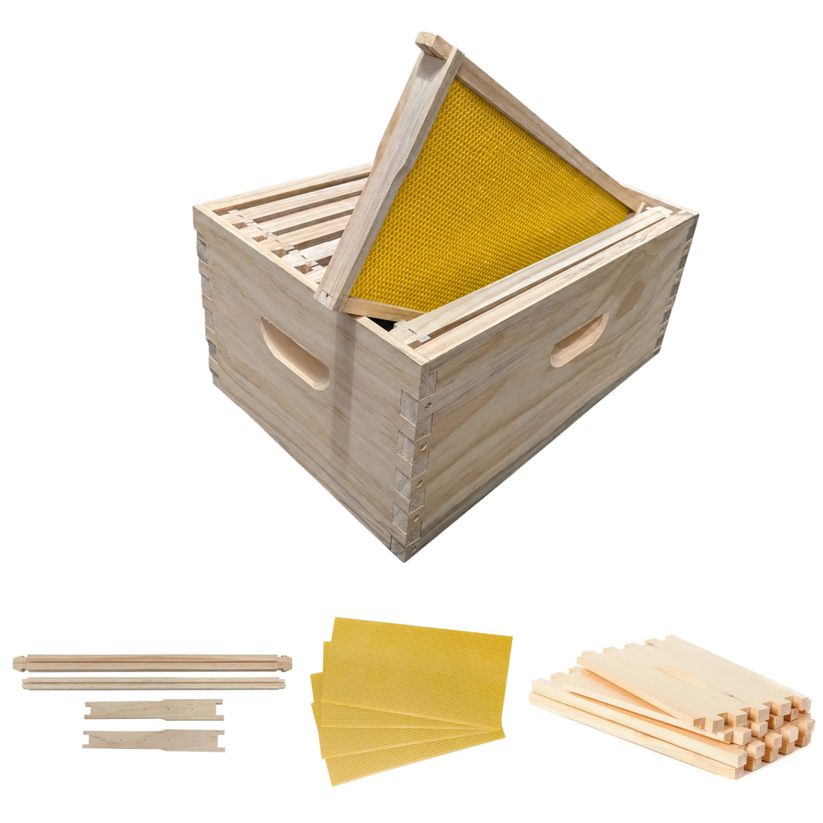 10-Frame DEEP Super Box Unassembled Kit, Includes Box, Frames & Foundation