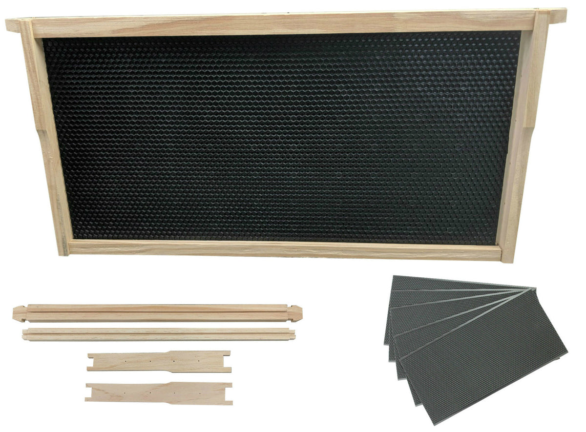 Bulk Buy - 100 x Deep Beekeeping Frames With Black Plastic Foundation