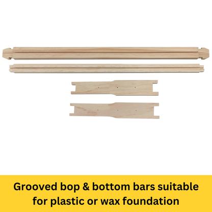 Bulk Buy - 100 Unassembled MEDIUM Wooden Beekeeping Frames - Grooved Top/Bottom Bars