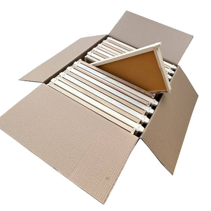 Case of 20 - Assembled DEEP Wooden Beekeeping Frame With Plastic Foundation