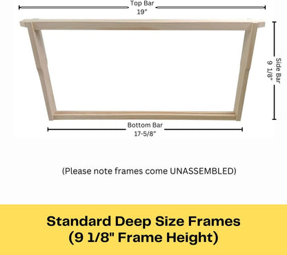 Case of 20 - Unassembled DEEP Beekeeping Frames With Plastic Foundation
