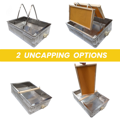 Honey Uncapping Tank and Station with Stainless Drip Tray and Honey Gate