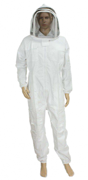 Cotton Bee Suit with Detachable Veil, Full Body Beekeeping Suit (S to 6XL)