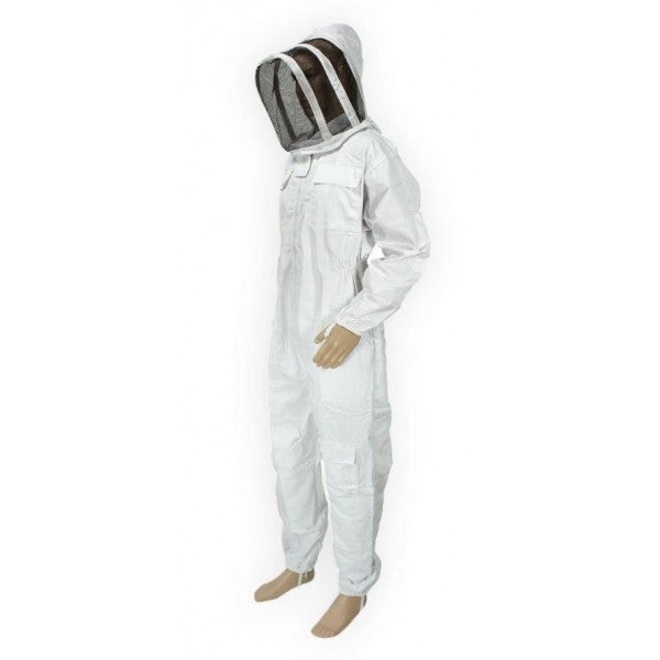 Cotton Bee Suit with Detachable Veil, Full Body Beekeeping Suit (S to 6XL)