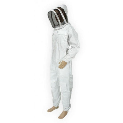 Cotton Bee Suit with Detachable Veil, Full Body Beekeeping Suit (S to 6XL)