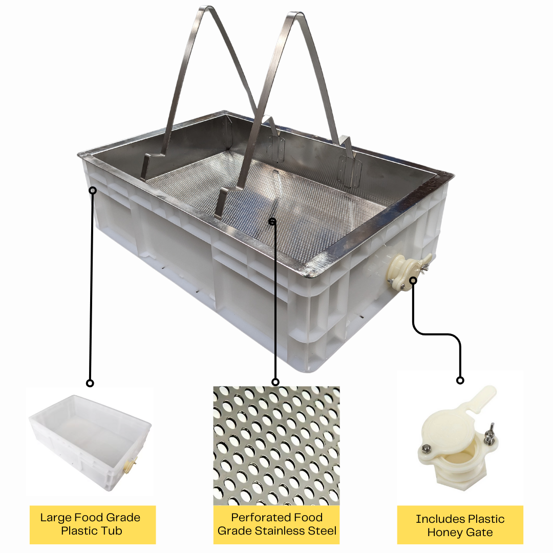 Honey Uncapping Tank and Station with Stainless Drip Tray and Honey Gate