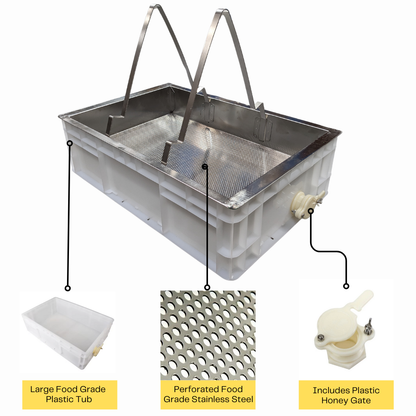 Honey Uncapping Tank and Station with Stainless Drip Tray and Honey Gate