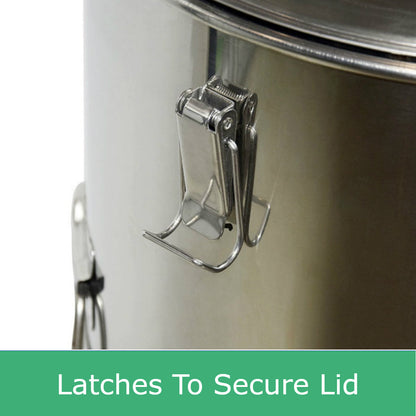 9.5 Gallon Stainless Steel Honey Settling Tank with Double Strainer and Gate (114 lb)