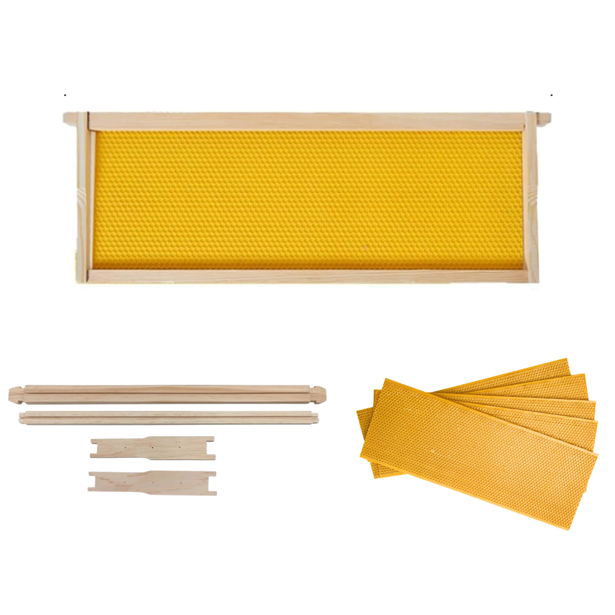 Case of 20 - Unassembled MEDIUM Beekeeping Frames With Plastic Foundation
