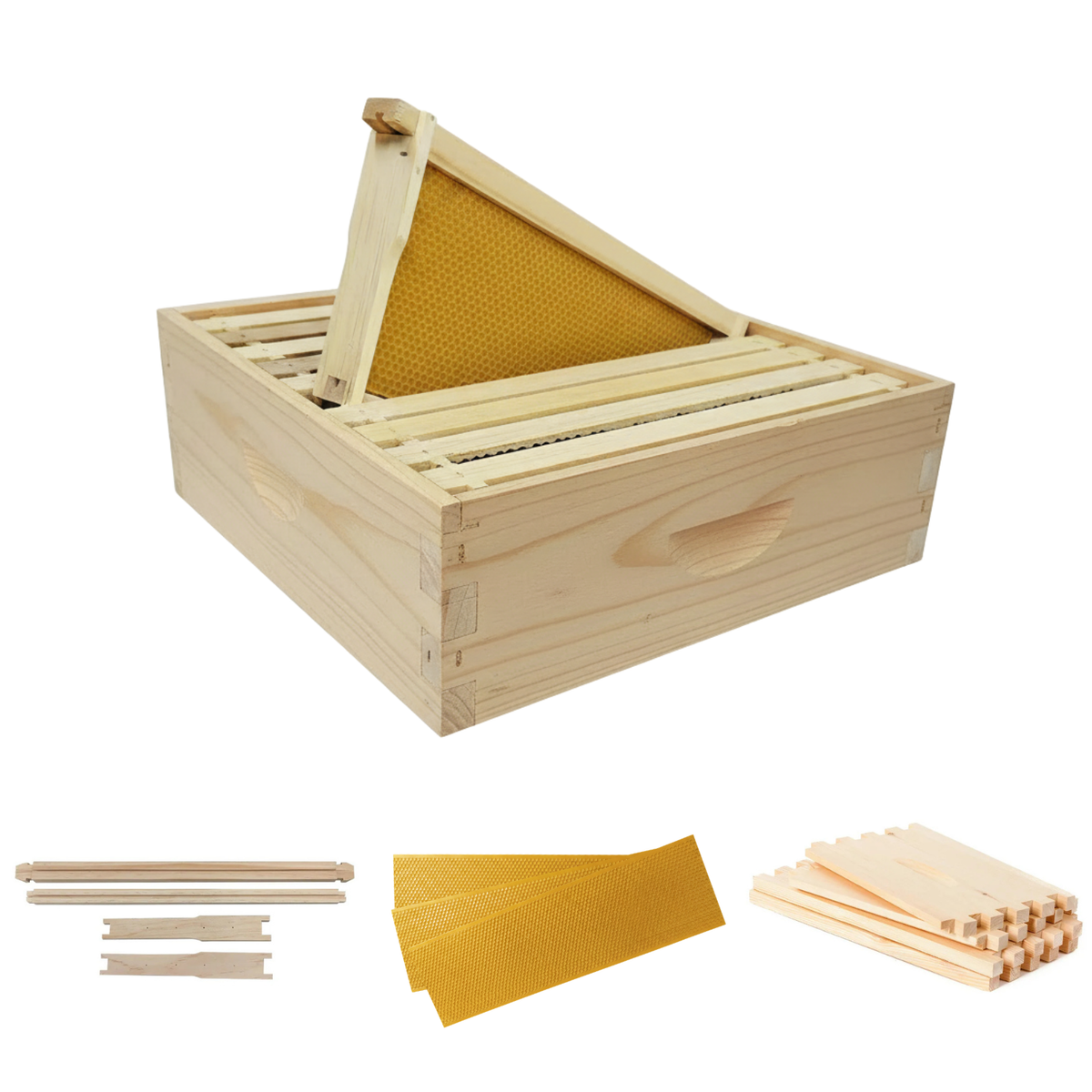 10-Frame MEDIUM Super Box Unassembled Kit, Includes Box, Frames & Foundation