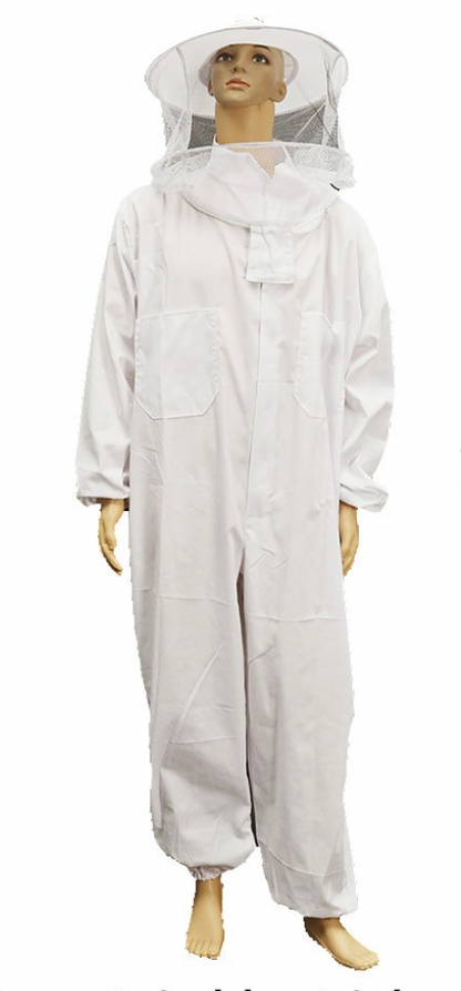 Cotton Bee Suit with Detachable Veil, Full Body Beekeeping Suit (S to 6XL)