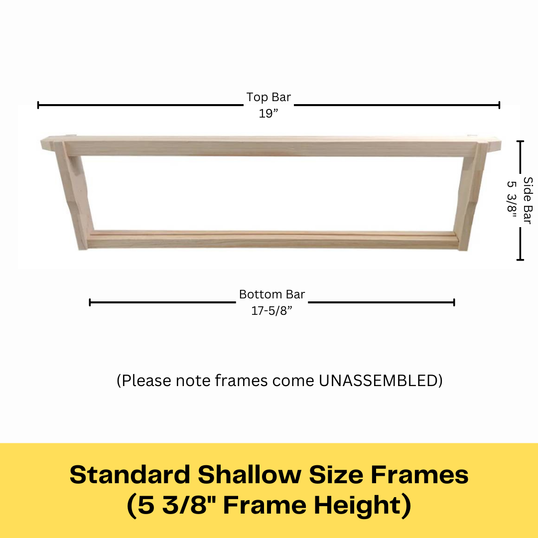 SHALLOW Size Unassembled Pine Frames - Grooved Top and Bottom Bars