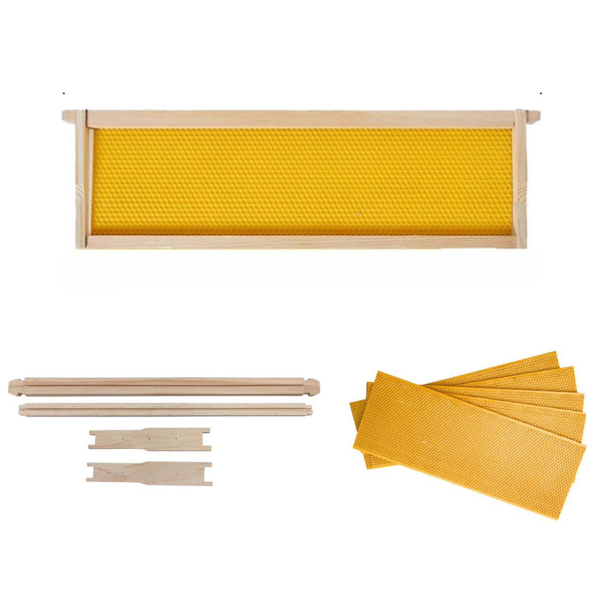 Bulk Wholesale Case of 100 - Unassembled SHALLOW Beekeeping Frames With Plastic Foundation