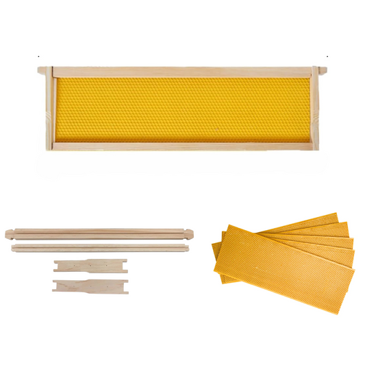 Bulk Wholesale Case of 100 - Unassembled SHALLOW Beekeeping Frames With Plastic Foundation