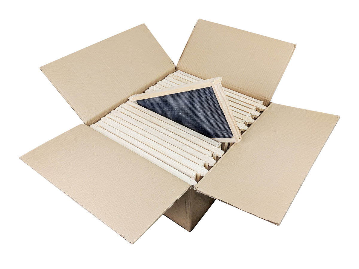 Case of 20 - Assembled DEEP Wooden Beekeeping Frame With Plastic Foundation