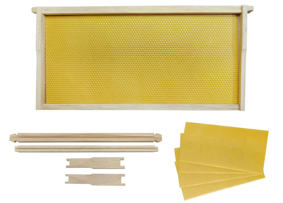 Bulk Wholesale Case of 100 - Unassembled DEEP Beekeeping Frames With Plastic Foundation