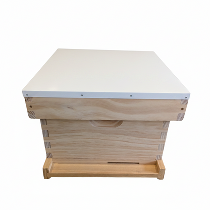 Unassembled Single Level Beehive - 8 Frame Kit With 1x Boxes, Bottom Board, Telescopic Lid, Unassembled Frames and Foundation