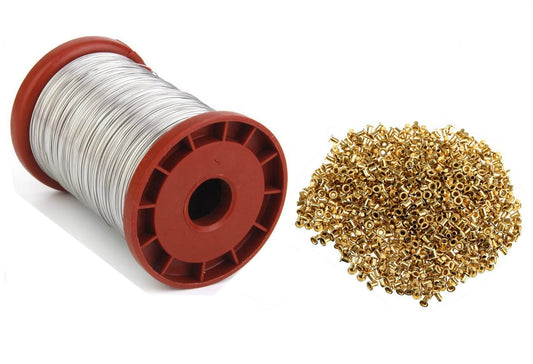 3.5 oz Brass Eyelets and 1.1 lb Stainless Steel Frame Wire Combo